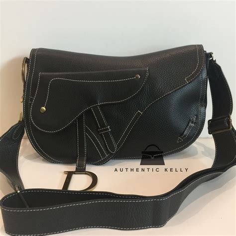 dior black on black saddle bag|authentic christian dior saddle bag.